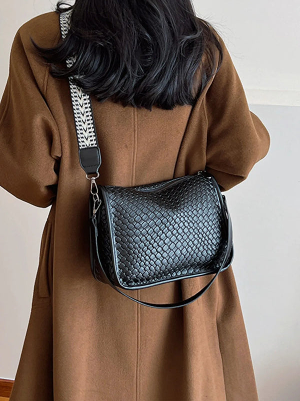 Textured Leather Shoulder Bag